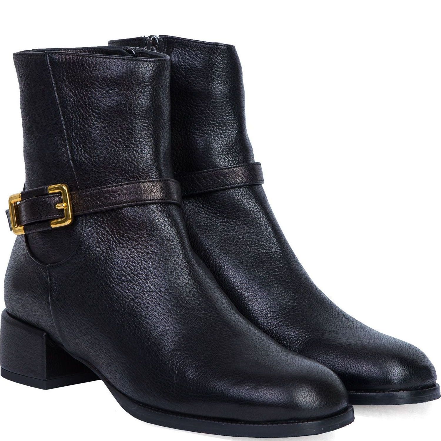 Кожаные ботильоны