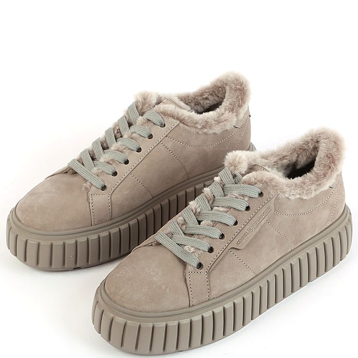 Замшевые кеды с мехом